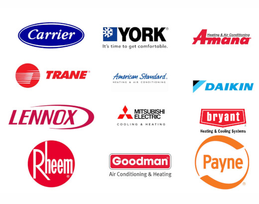 Major HVAC brands we service